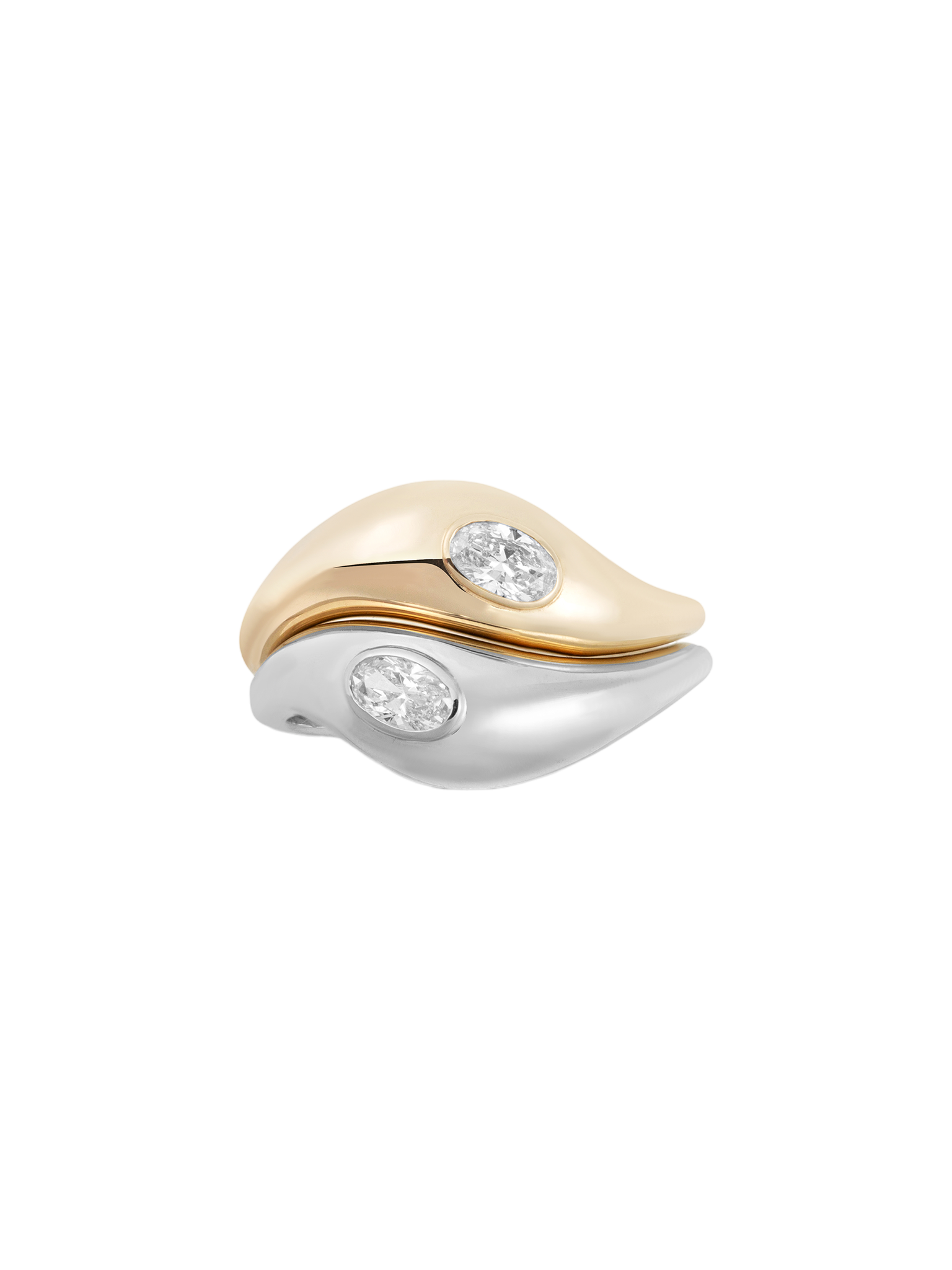 Jupiter ring set - white and yellow gold